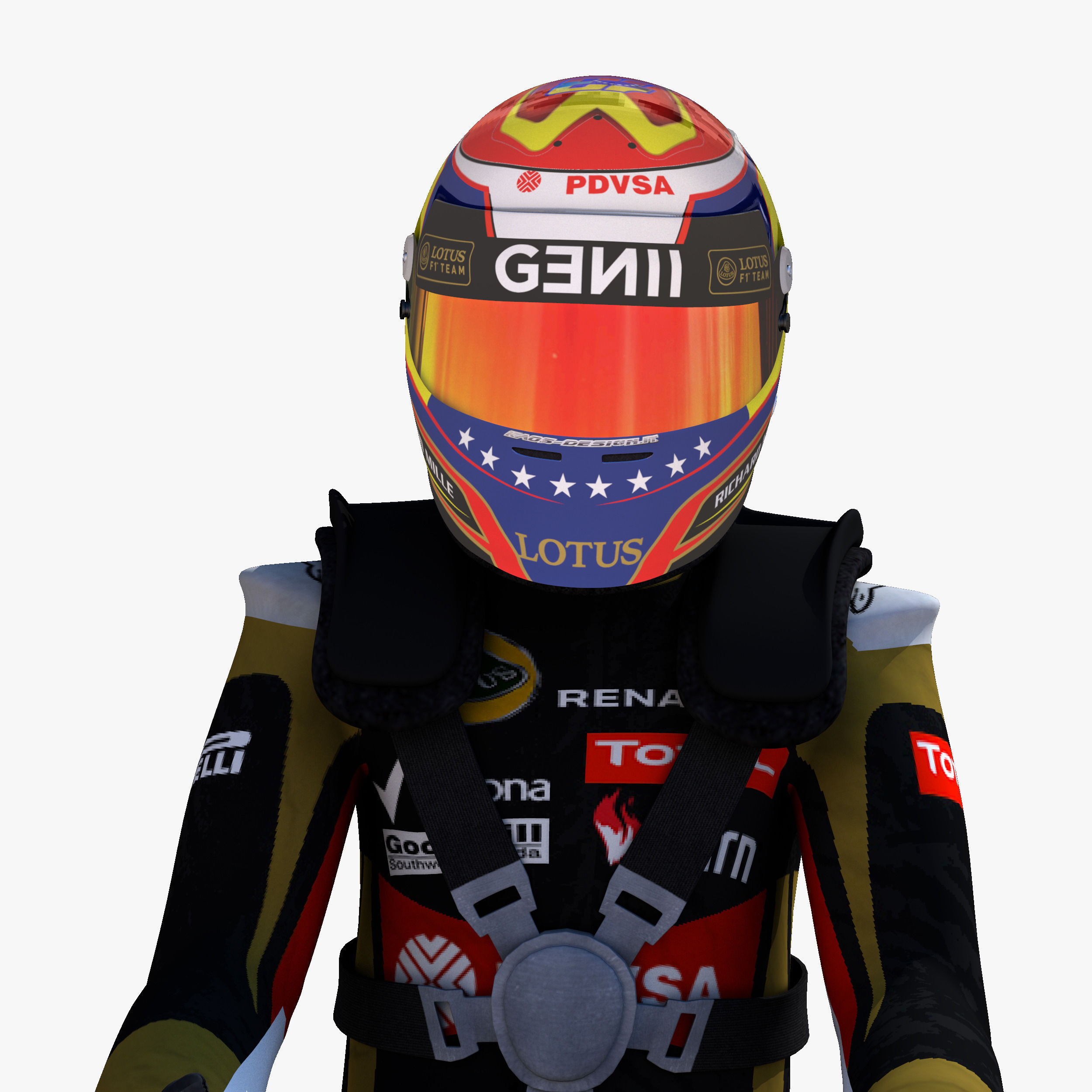 Pastor Maldonado 2015 Low-poly 3D model_4