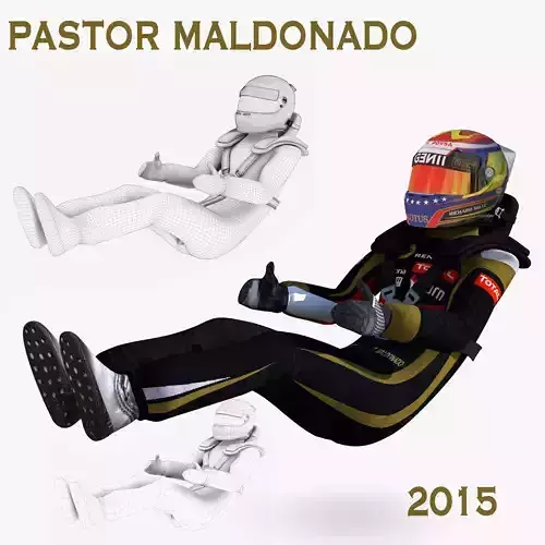 Pastor Maldonado 2015 Low-poly 3D model