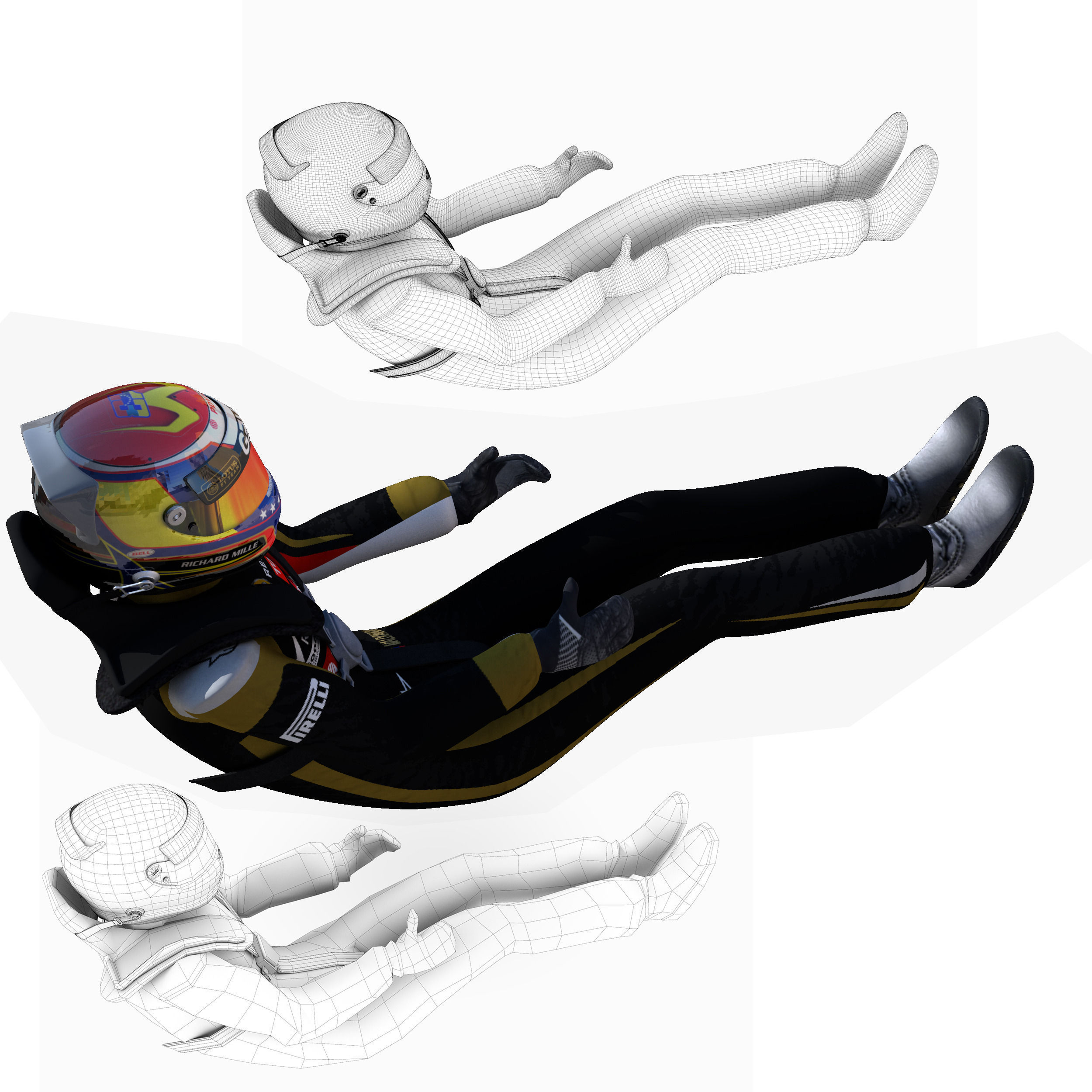 Pastor Maldonado 2015 Low-poly 3D model_8