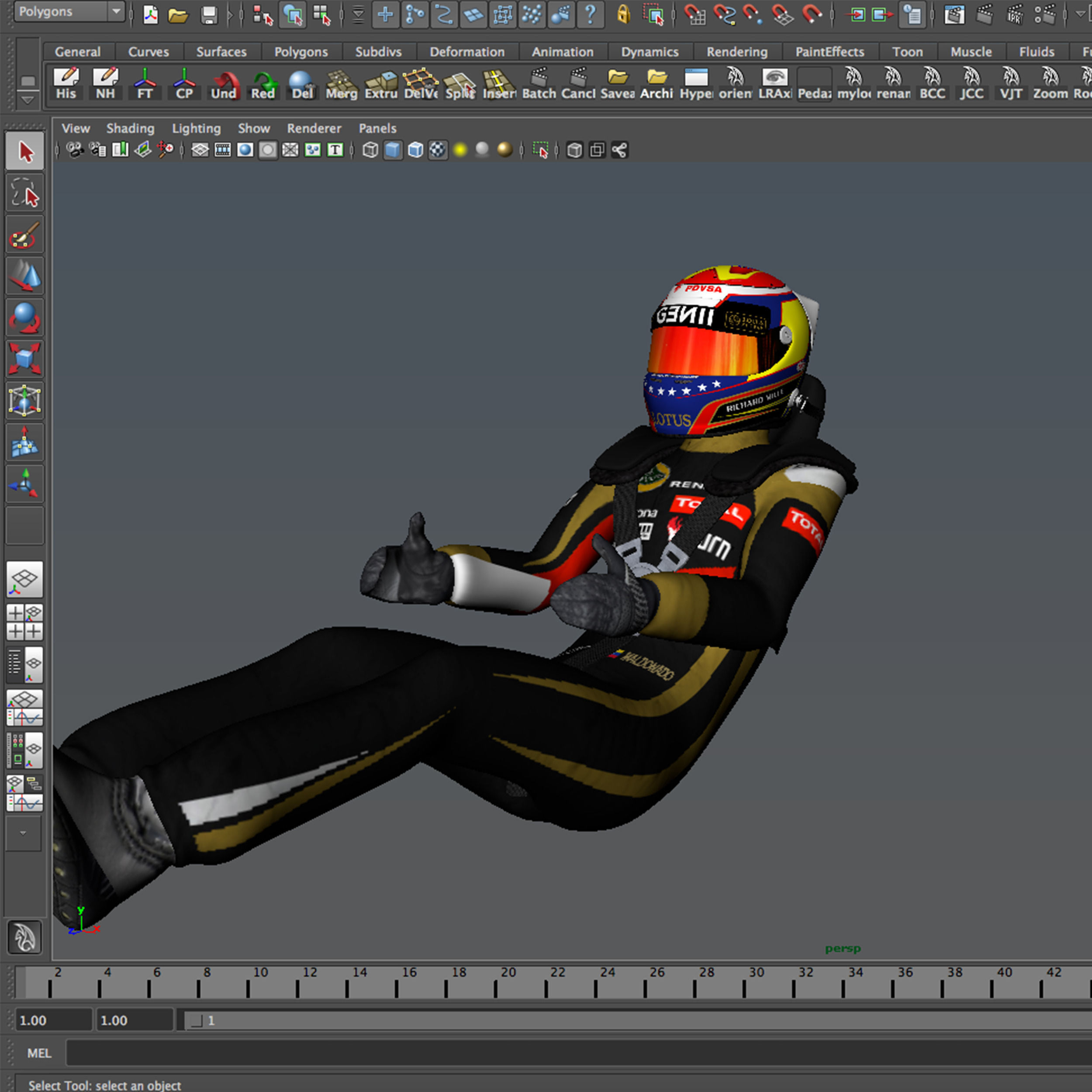 Pastor Maldonado 2015 Low-poly 3D model_9