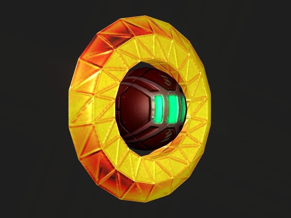 Ringed Iron Sun Low-poly 3D model_5