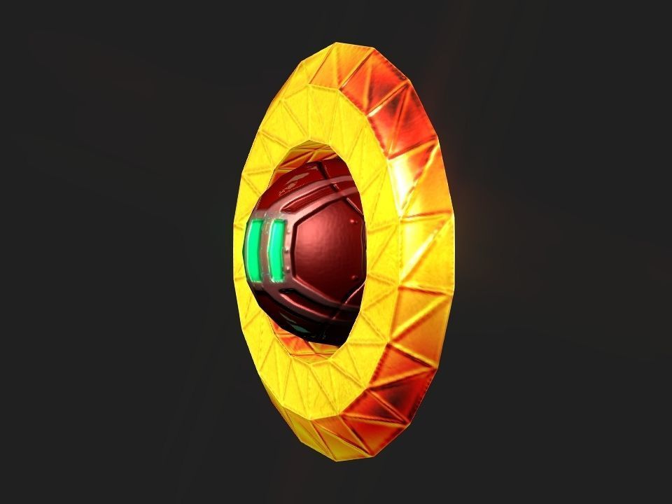 Ringed Iron Sun Low-poly 3D model_32