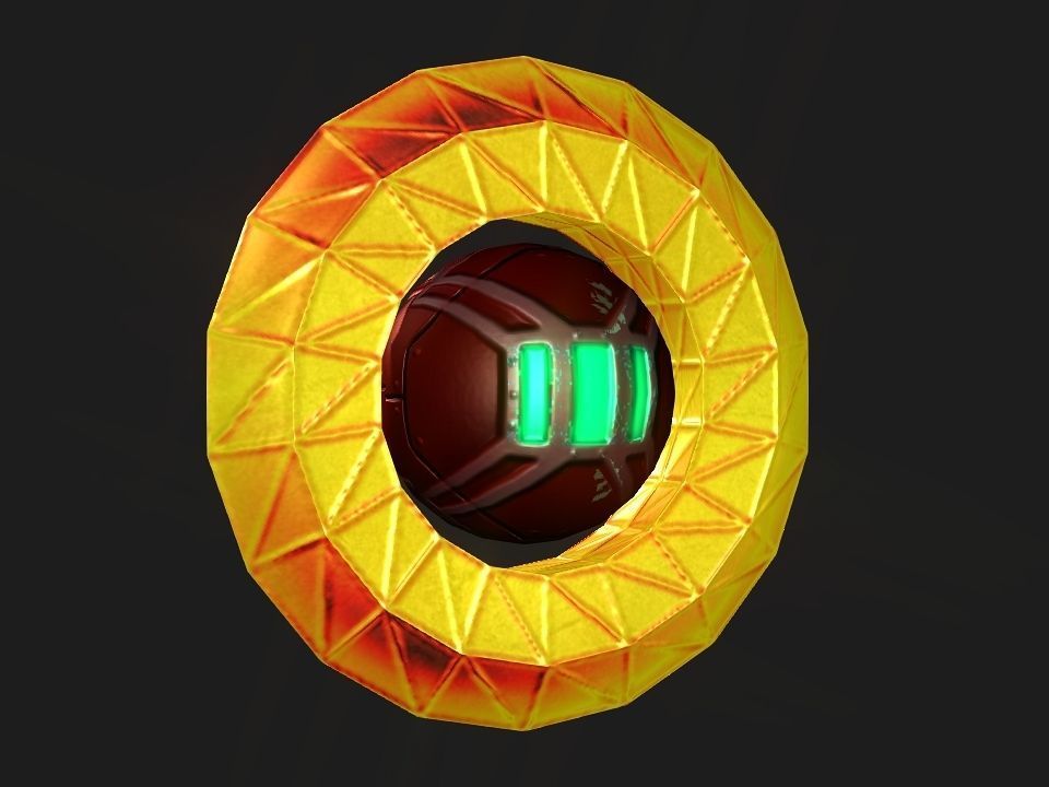 Ringed Iron Sun Low-poly 3D model_6