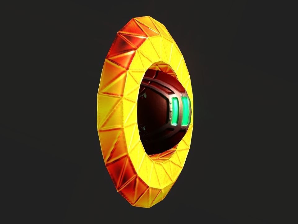 Ringed Iron Sun Low-poly 3D model_17