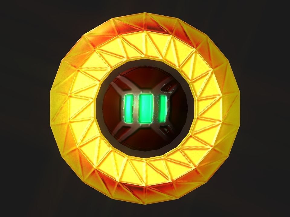Ringed Iron Sun Low-poly 3D model_7