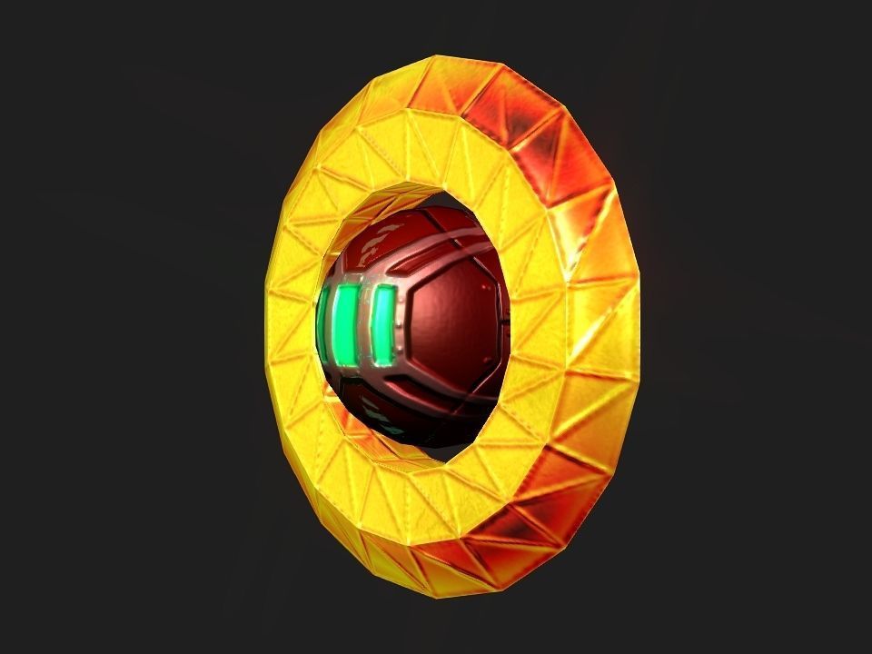 Ringed Iron Sun Low-poly 3D model_31
