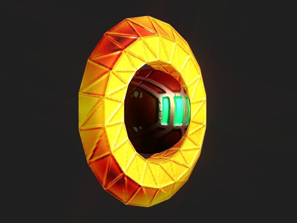 Ringed Iron Sun Low-poly 3D model_18