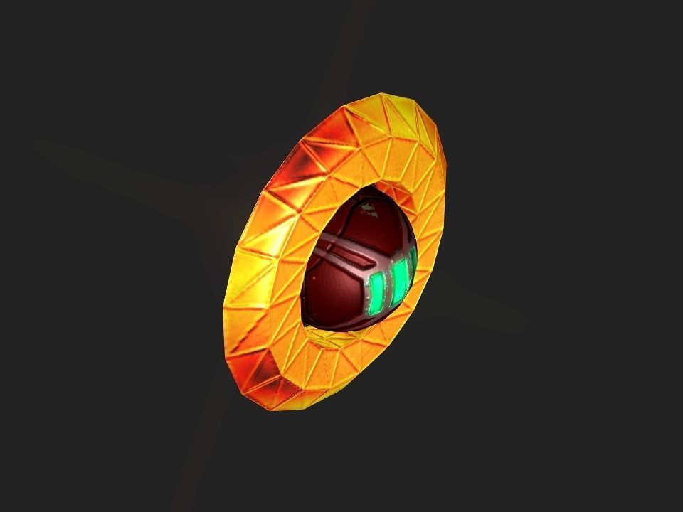 Ringed Iron Sun Low-poly 3D model_26