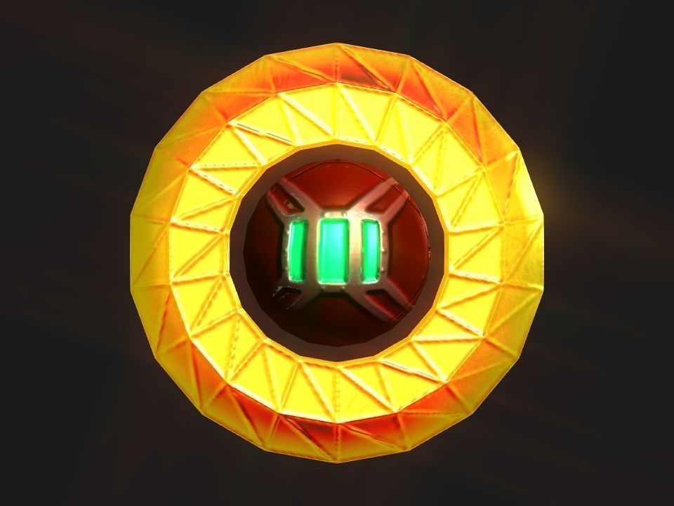 Ringed Iron Sun Low-poly 3D model_12