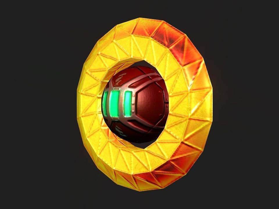 Ringed Iron Sun Low-poly 3D model_30