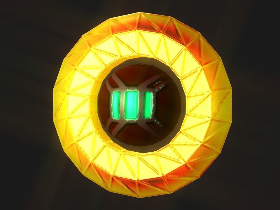 Ringed Iron Sun Low-poly 3D model_8