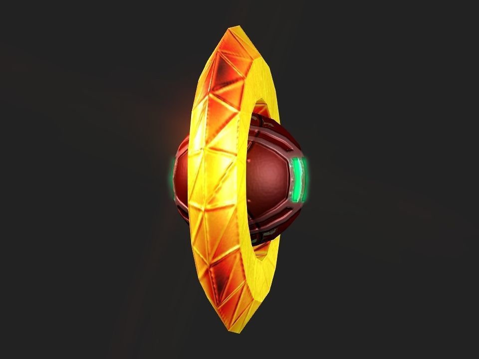 Ringed Iron Sun Low-poly 3D model_2