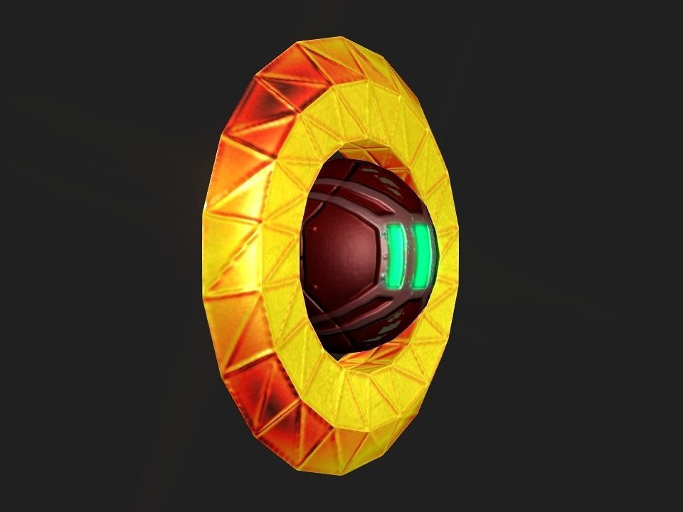 Ringed Iron Sun Low-poly 3D model_4