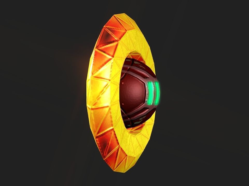 Ringed Iron Sun Low-poly 3D model_3