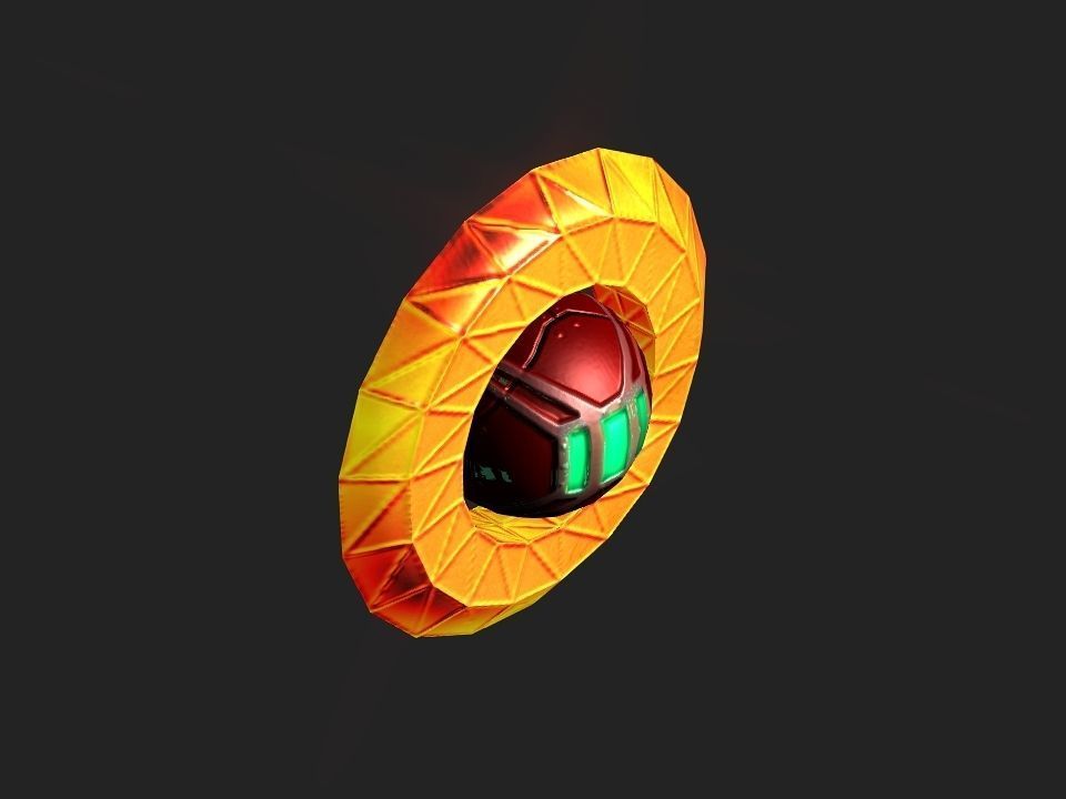 Ringed Iron Sun Low-poly 3D model_22