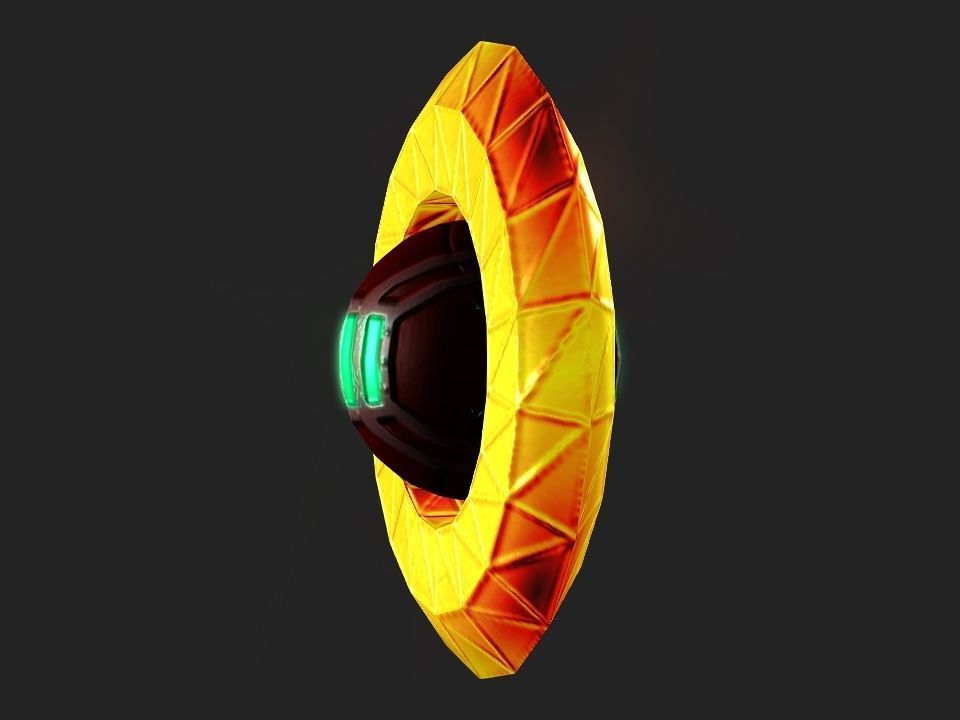 Ringed Iron Sun Low-poly 3D model_14