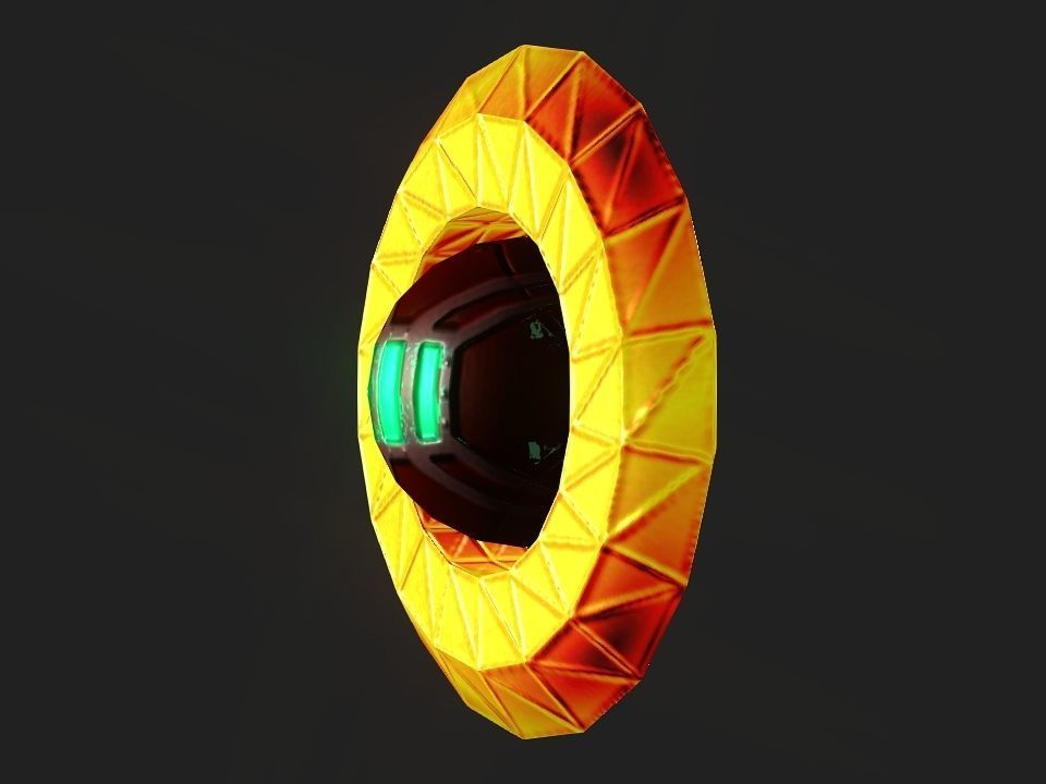 Ringed Iron Sun Low-poly 3D model_13