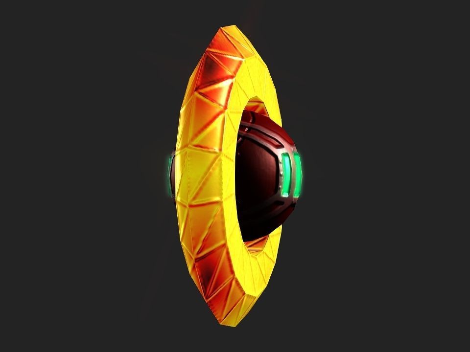 Ringed Iron Sun Low-poly 3D model_16