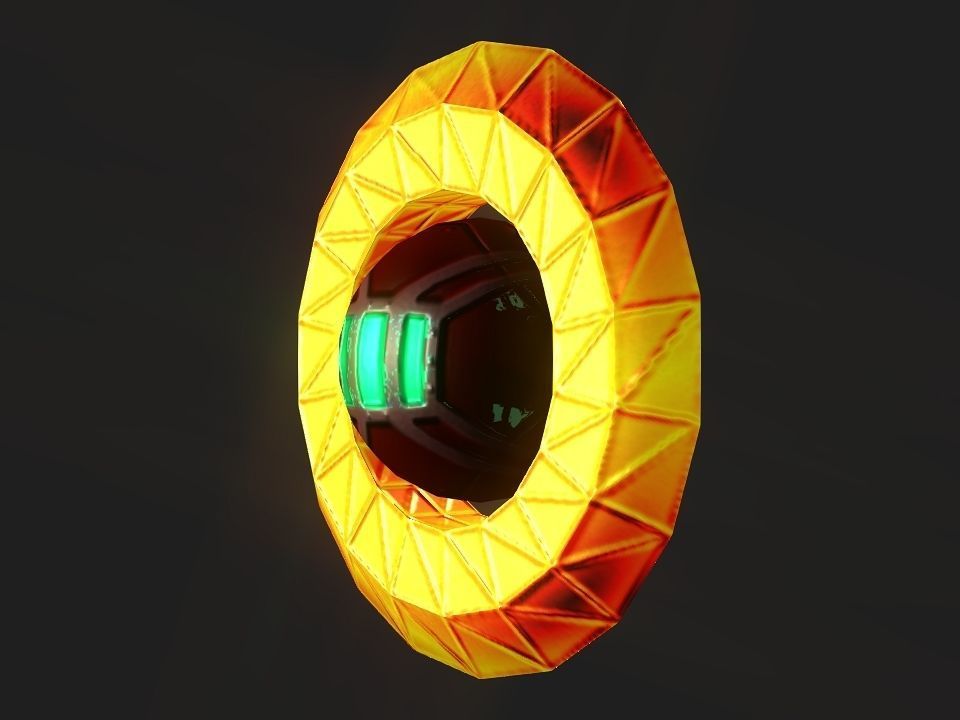 Ringed Iron Sun Low-poly 3D model_11