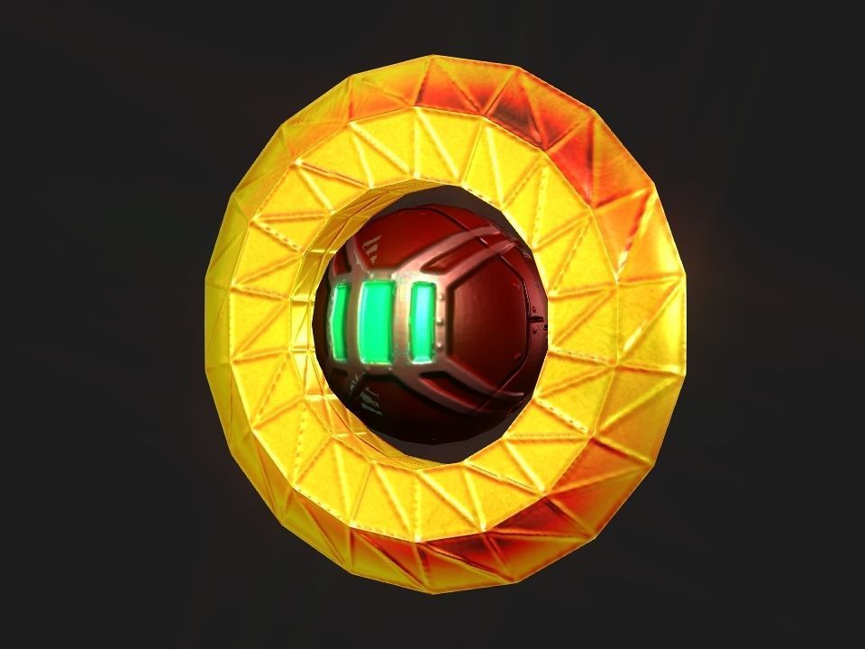 Ringed Iron Sun Low-poly 3D model_23