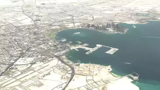 Doha City Qatar Low-poly 3D model