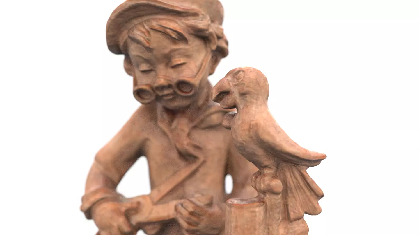 The Kid and his Parrot 3D model_0