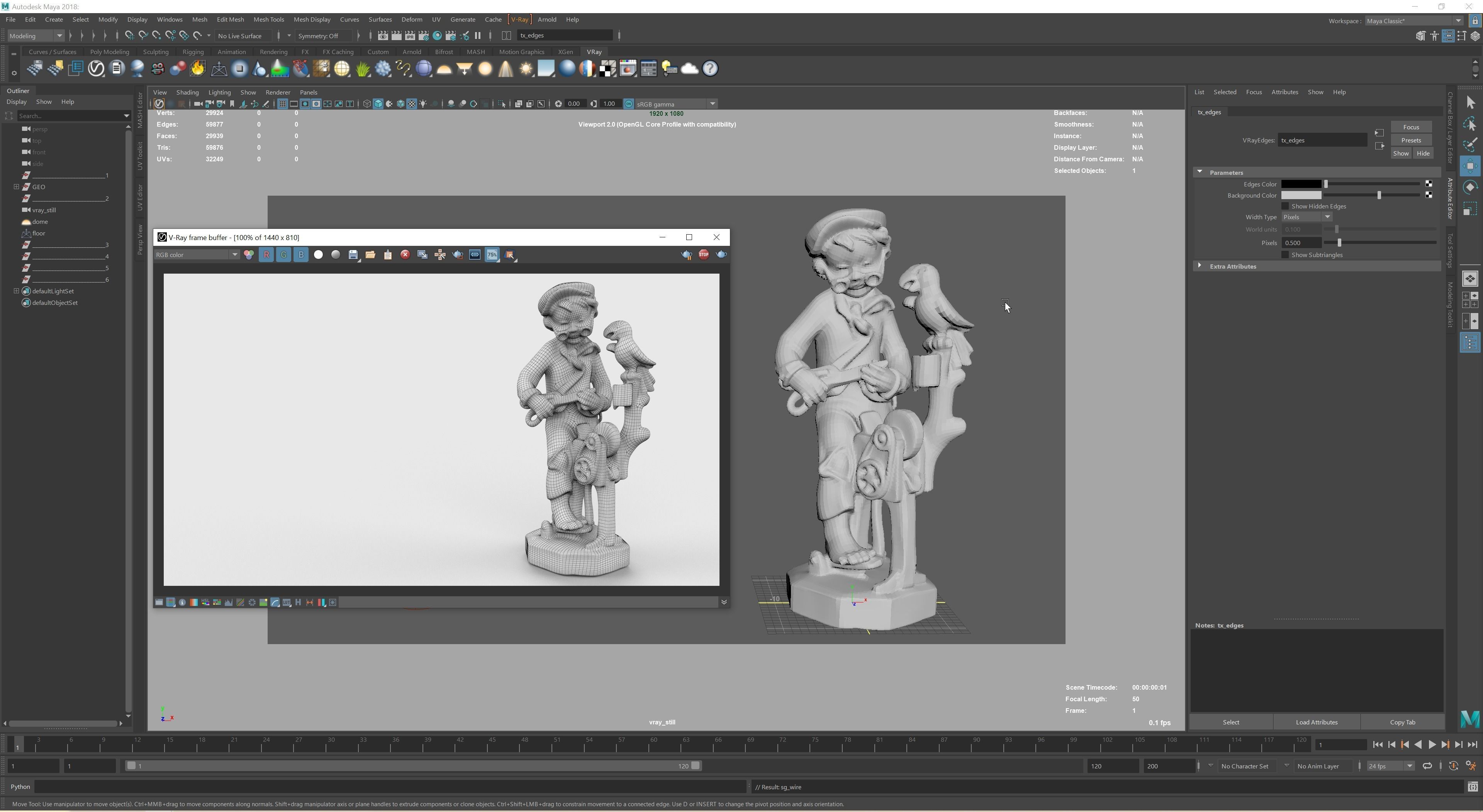 The Kid and his Parrot 3D model_8