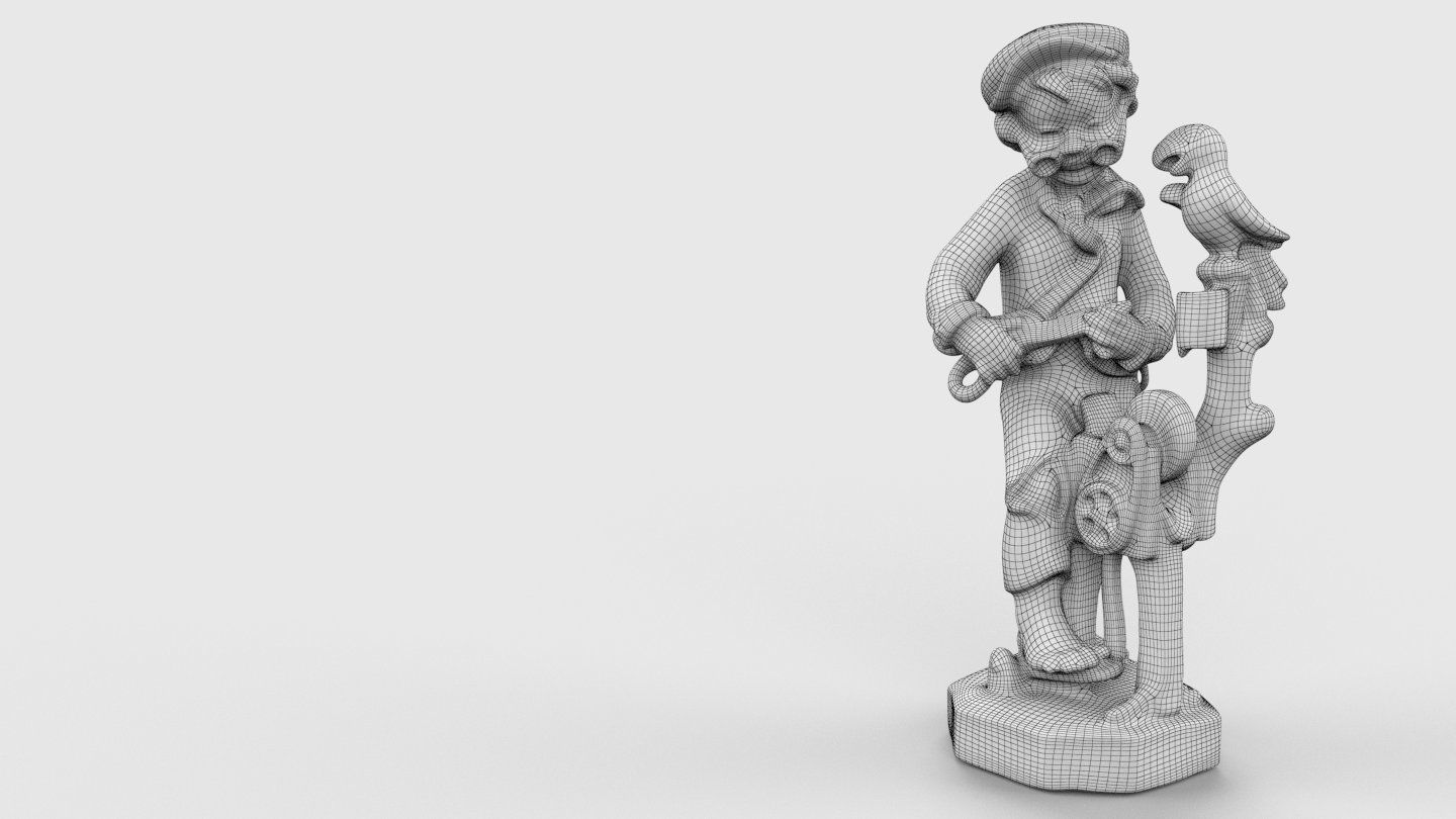 The Kid and his Parrot 3D model_5