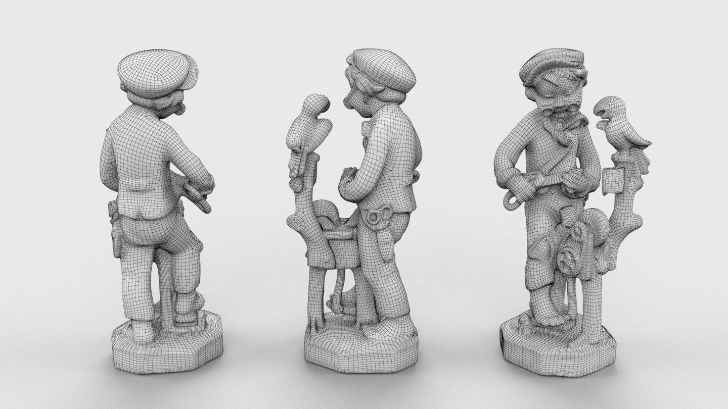 The Kid and his Parrot 3D model_7