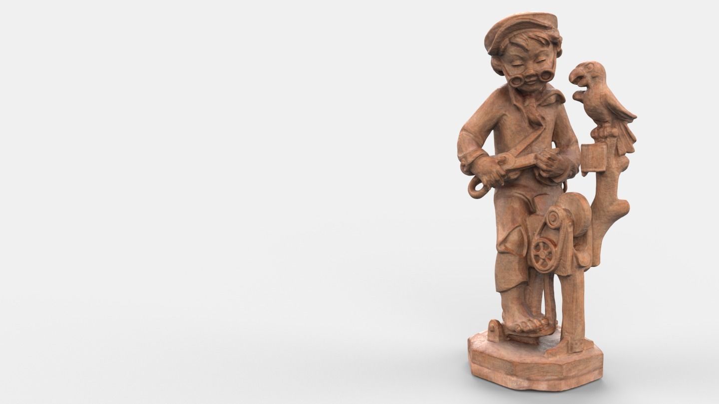 The Kid and his Parrot 3D model_4