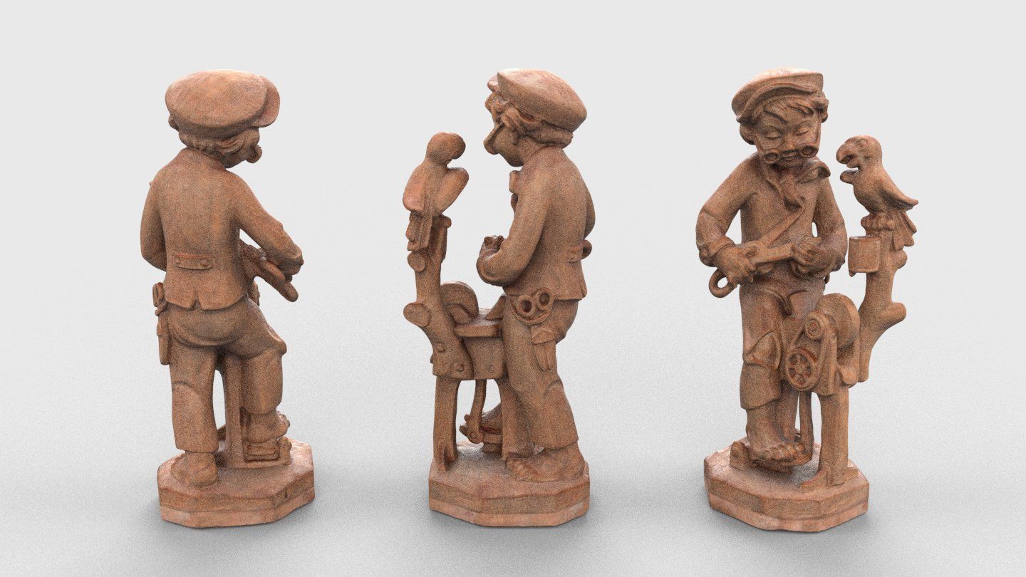 The Kid and his Parrot 3D model_6