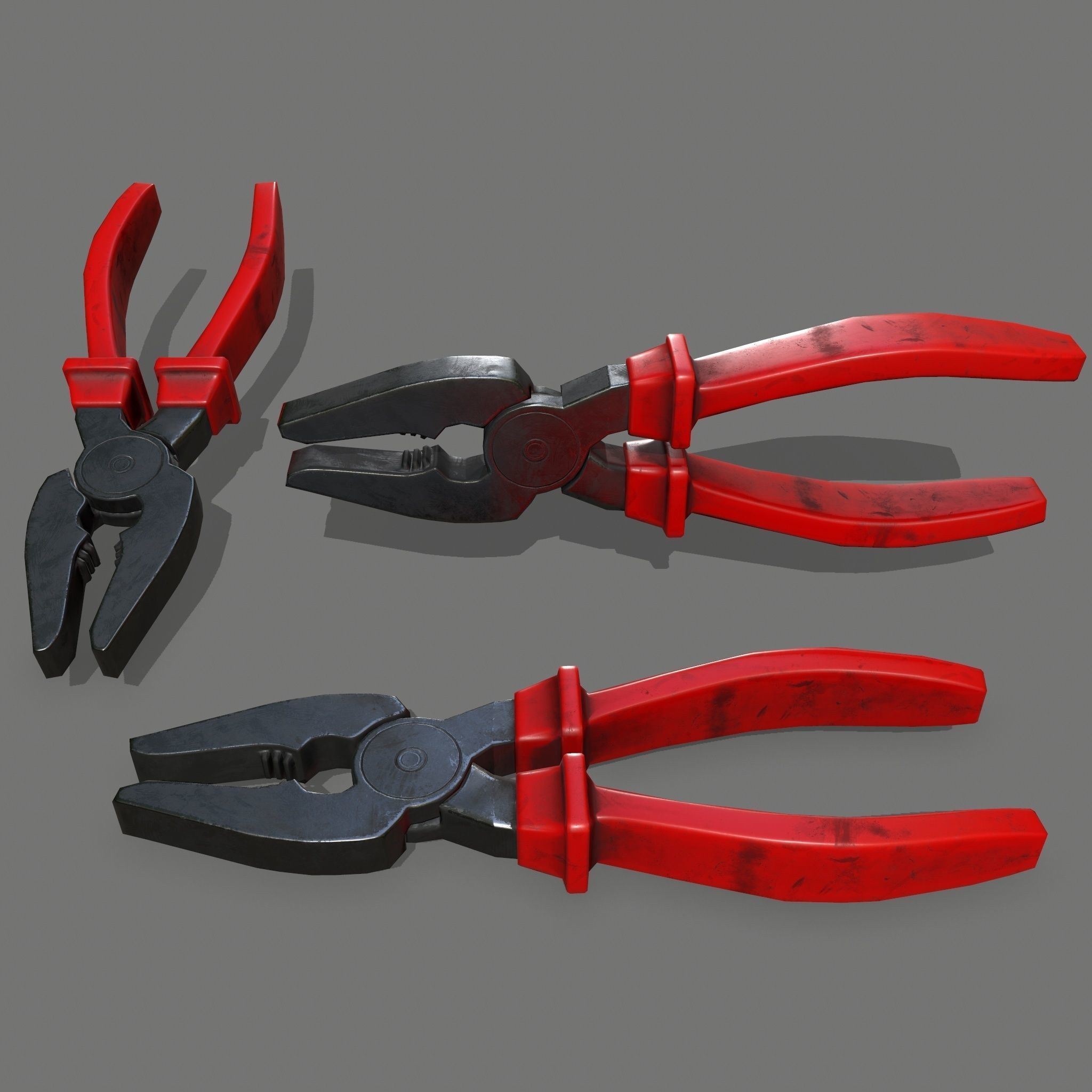 nippers pliers Low-poly 3D model_1