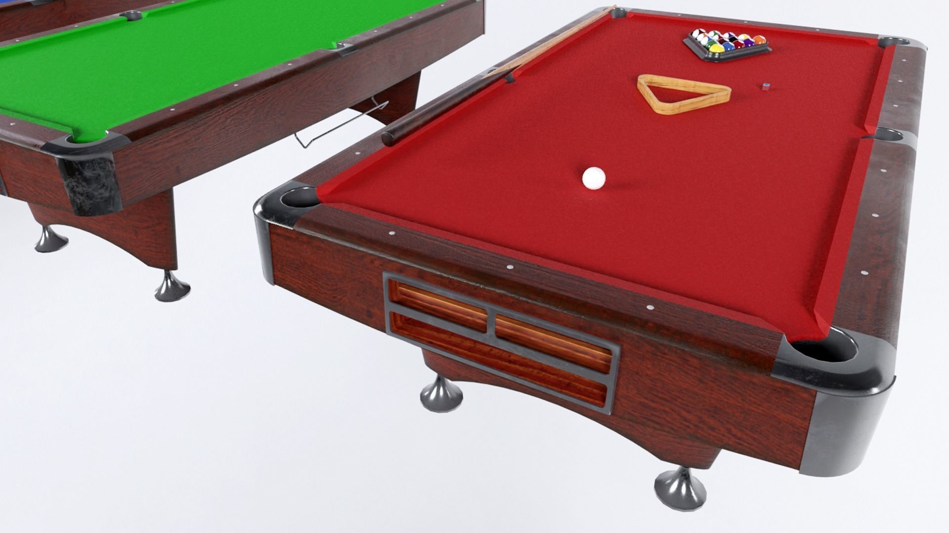 american pool table Low-poly 3D model_2