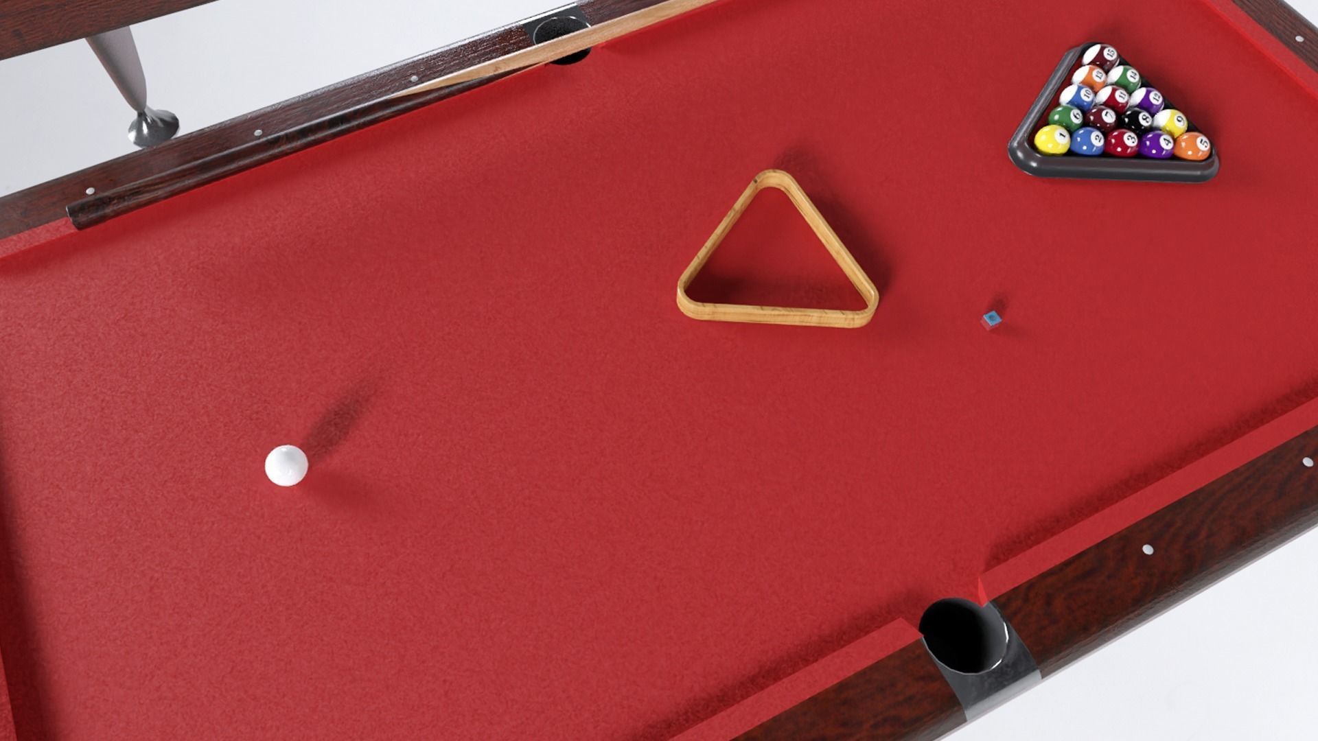 american pool table Low-poly 3D model_3