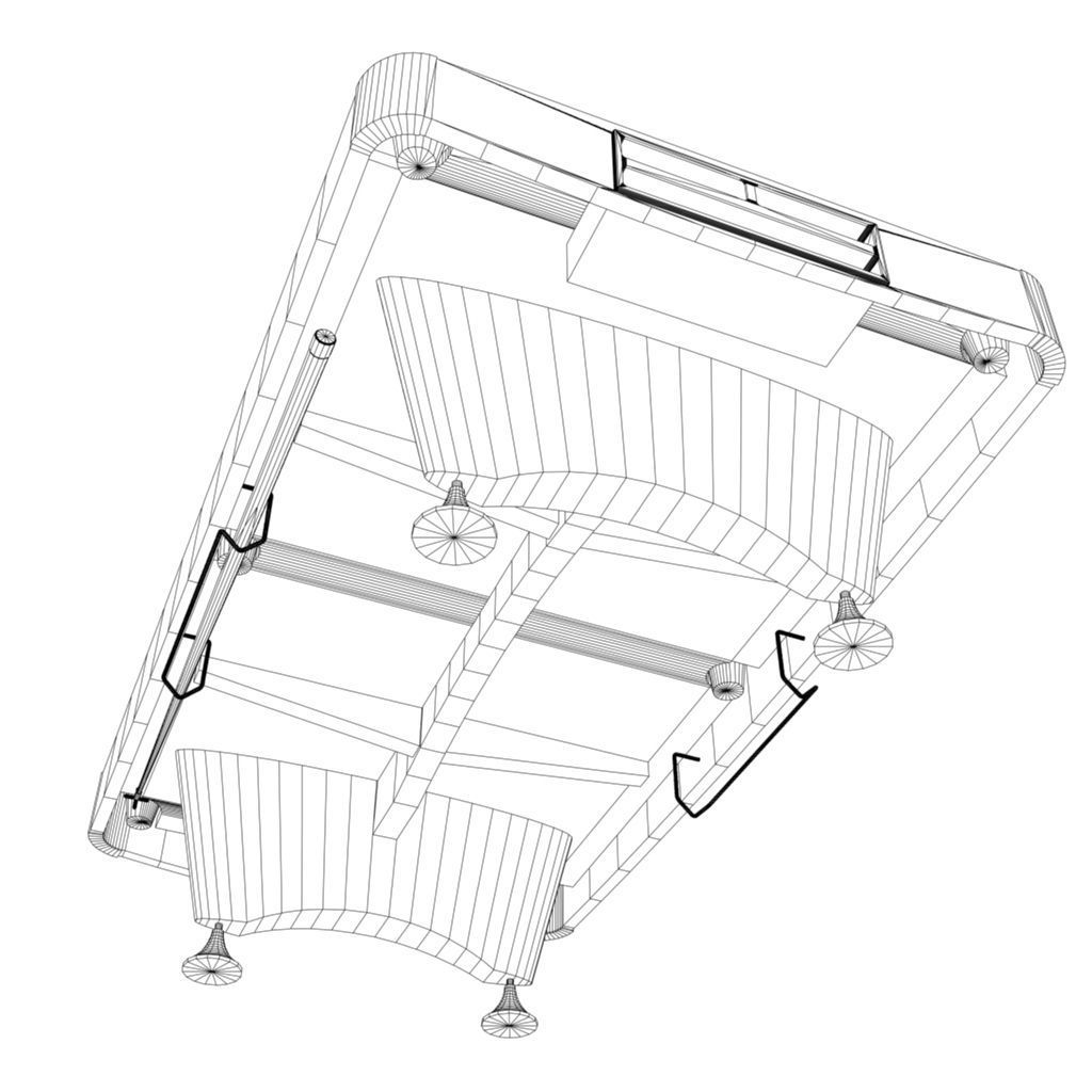 american pool table Low-poly 3D model_7