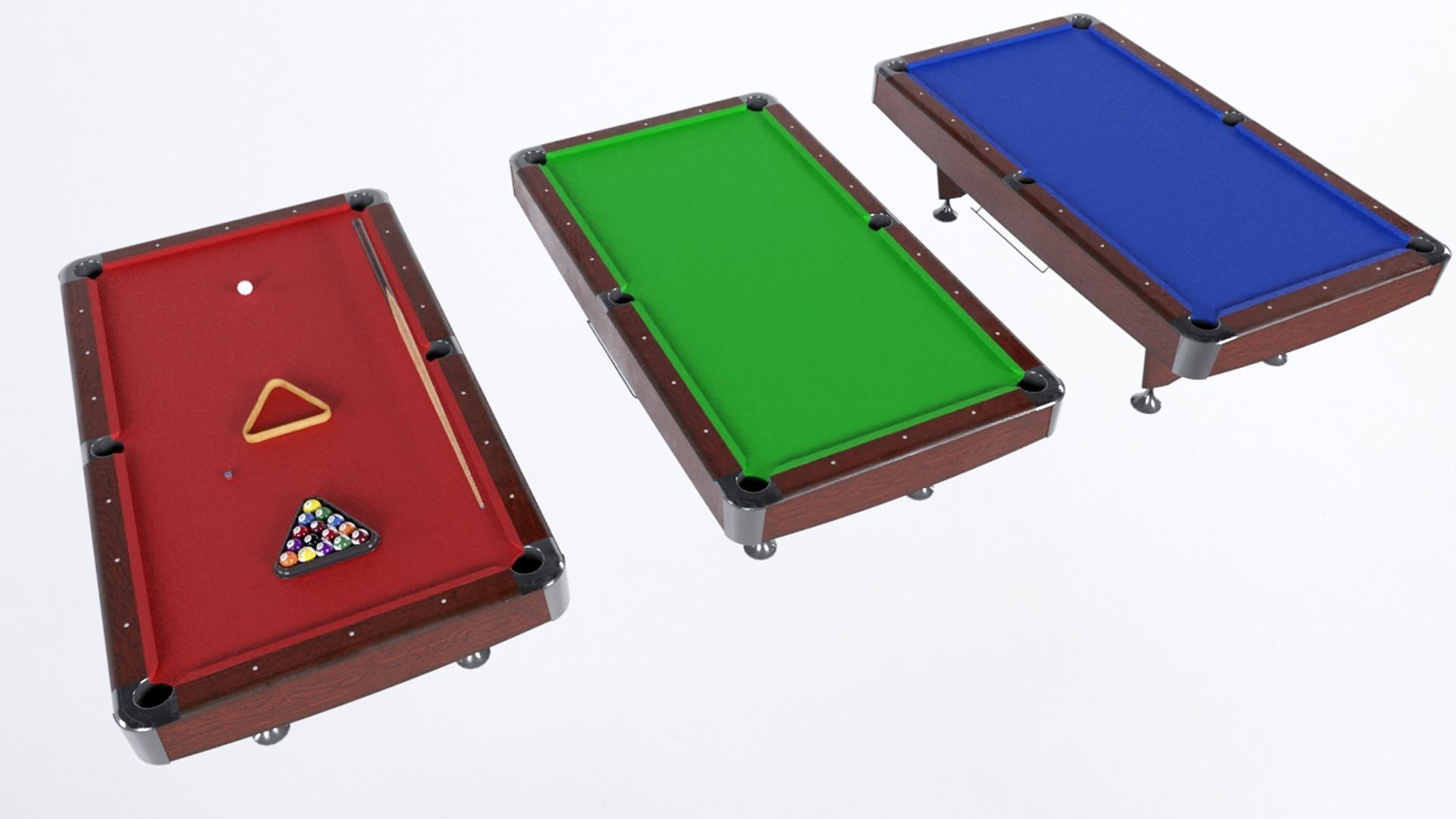 american pool table Low-poly 3D model_1