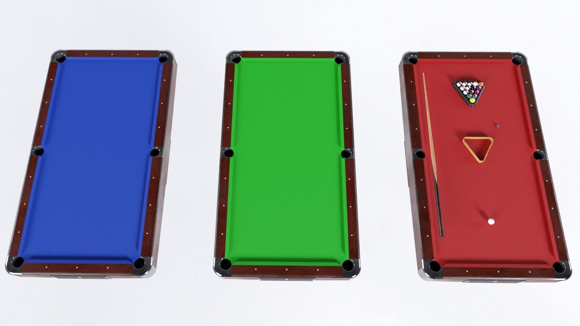 american pool table Low-poly 3D model_5