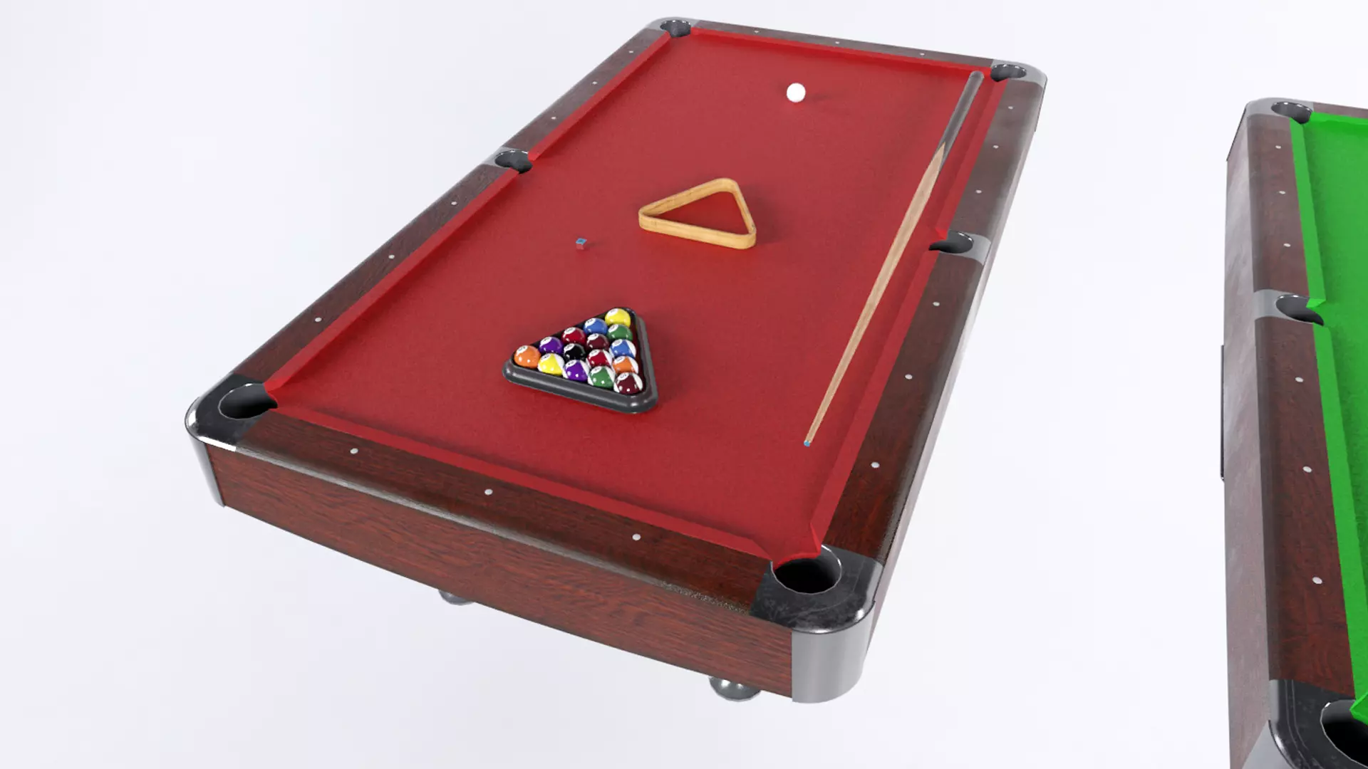 american pool table Low-poly 3D model_0