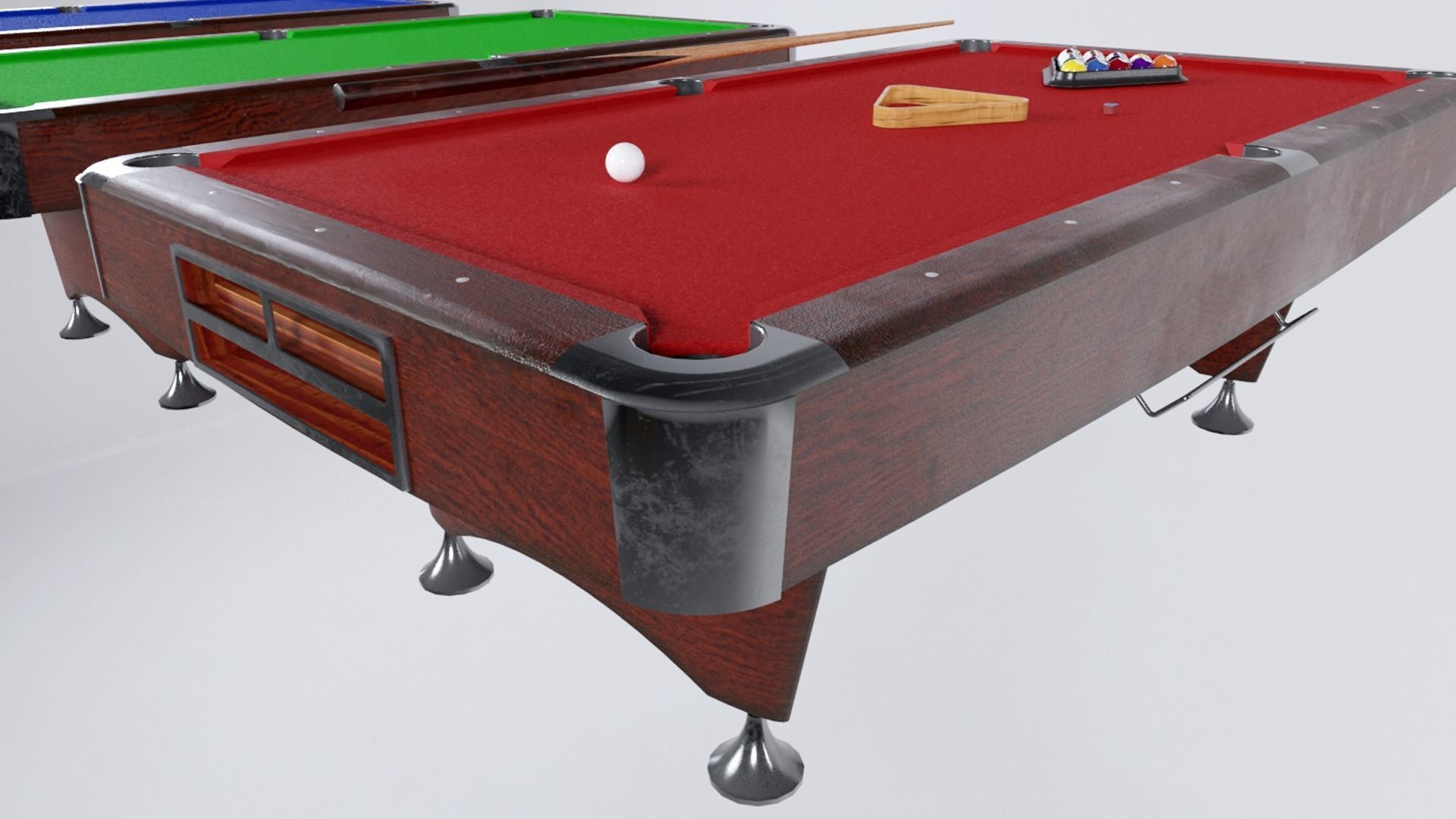 american pool table Low-poly 3D model_4