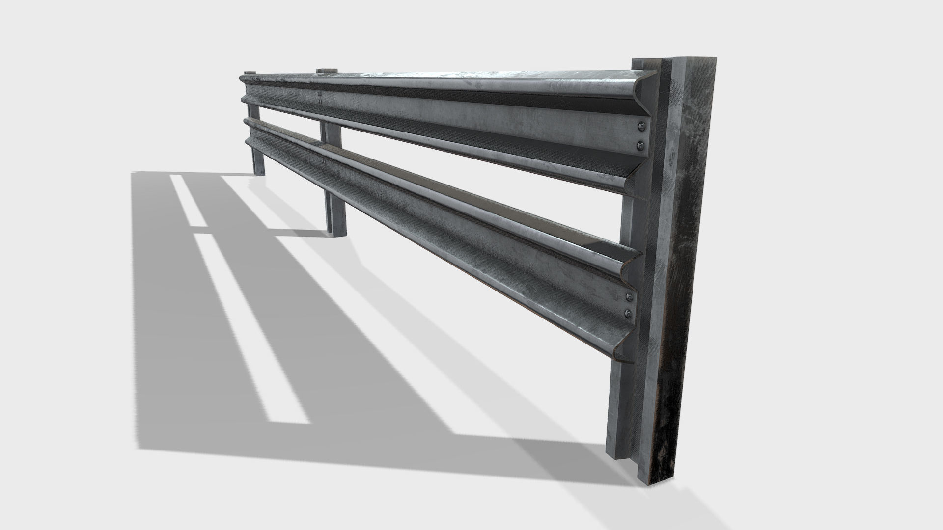 Modular Armco Barrier Low-poly 3D model_6