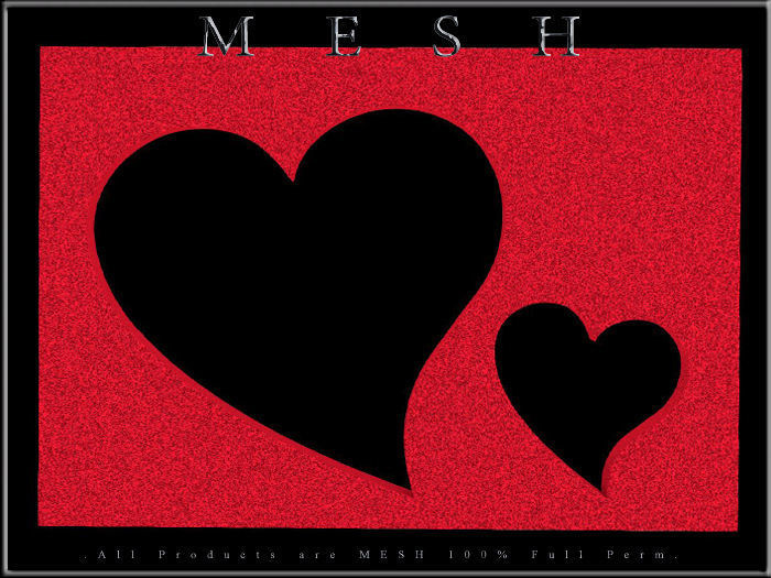 Double heart frame Low-poly 3D model_1