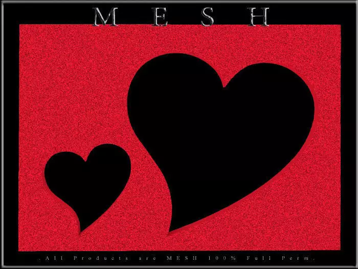 Double heart frame Low-poly 3D model_0