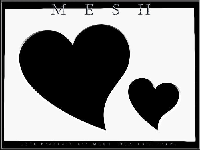 Double heart frame Low-poly 3D model_4