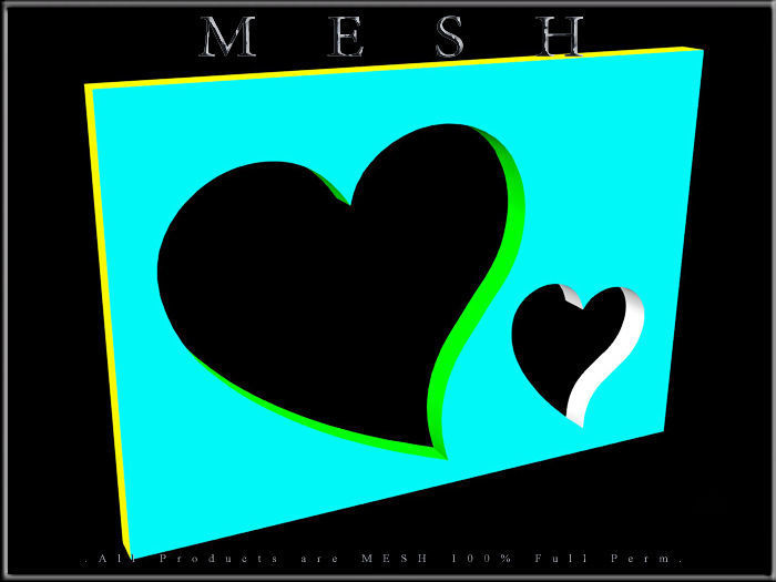 Double heart frame Low-poly 3D model_3