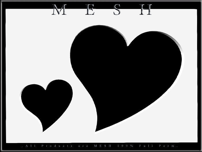 Double heart frame Low-poly 3D model_5