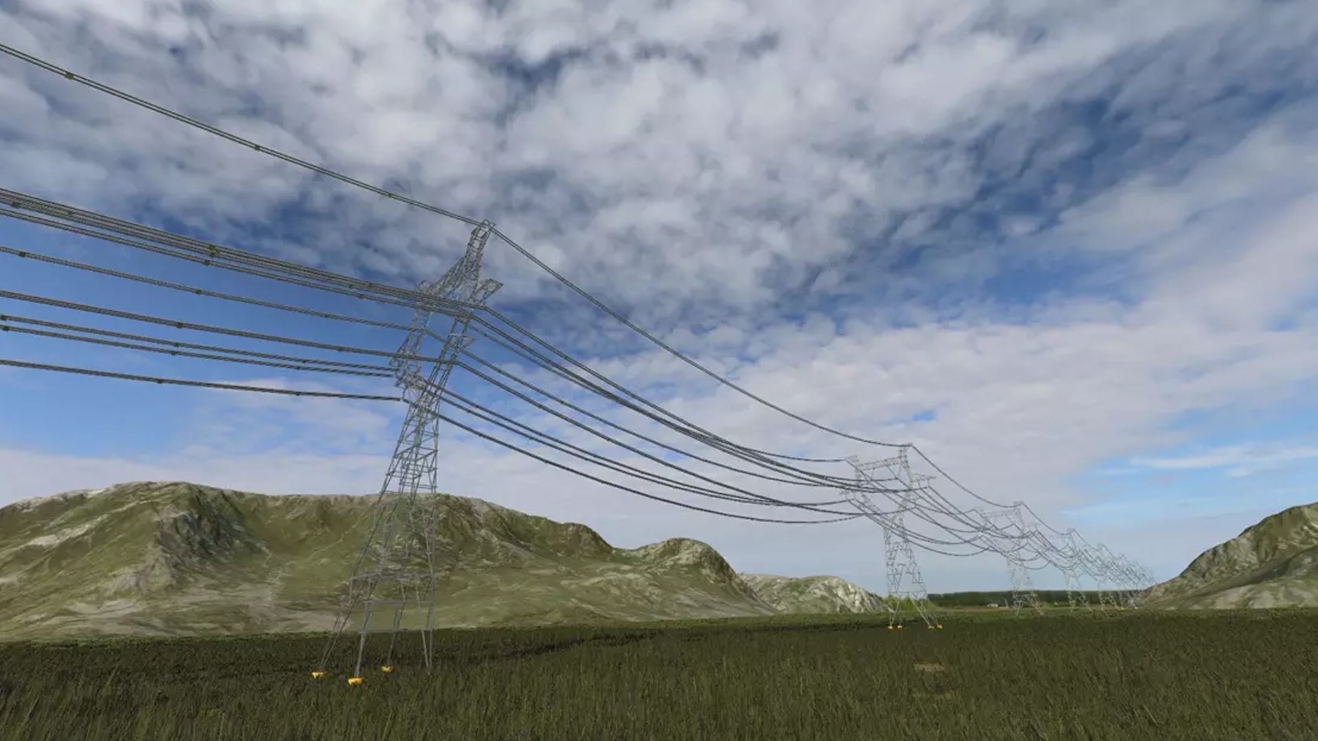 modular powerlines Low-poly 3D model_4