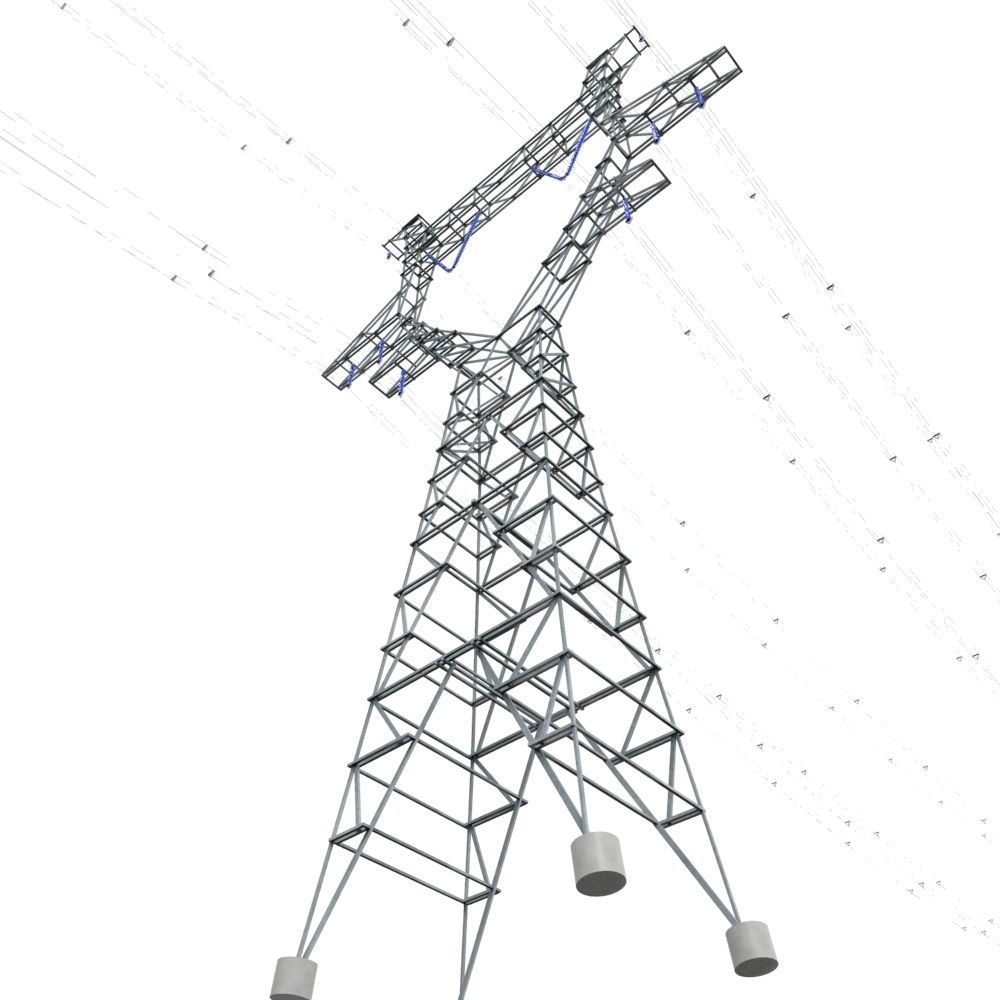 modular powerlines Low-poly 3D model_7