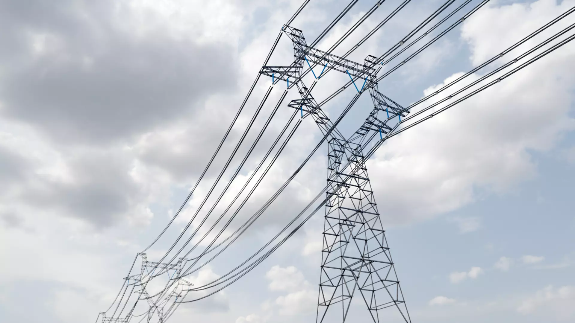 modular powerlines Low-poly 3D model_0