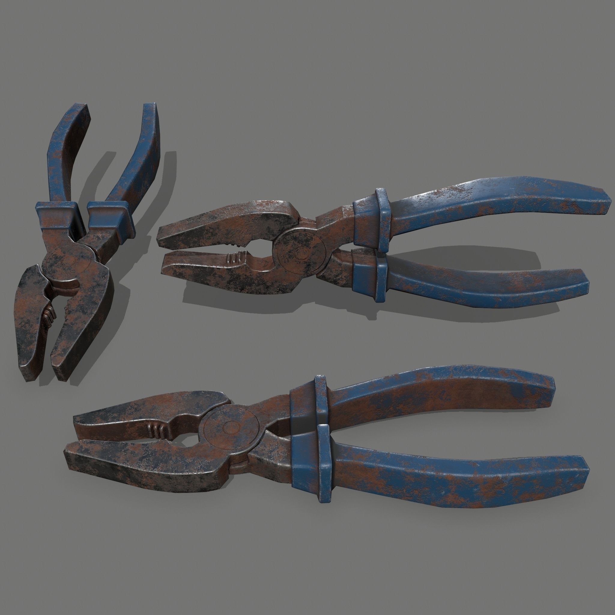 nippers pliers Low-poly 3D model_1