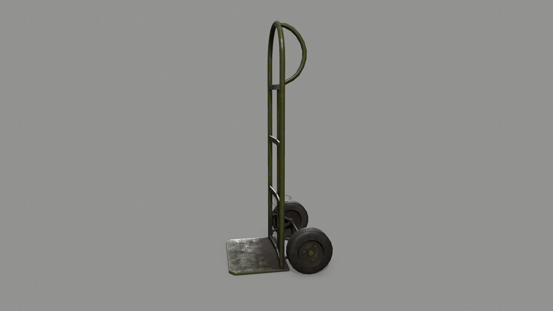 Trolley hand truck on wheels Low-poly 3D model_8